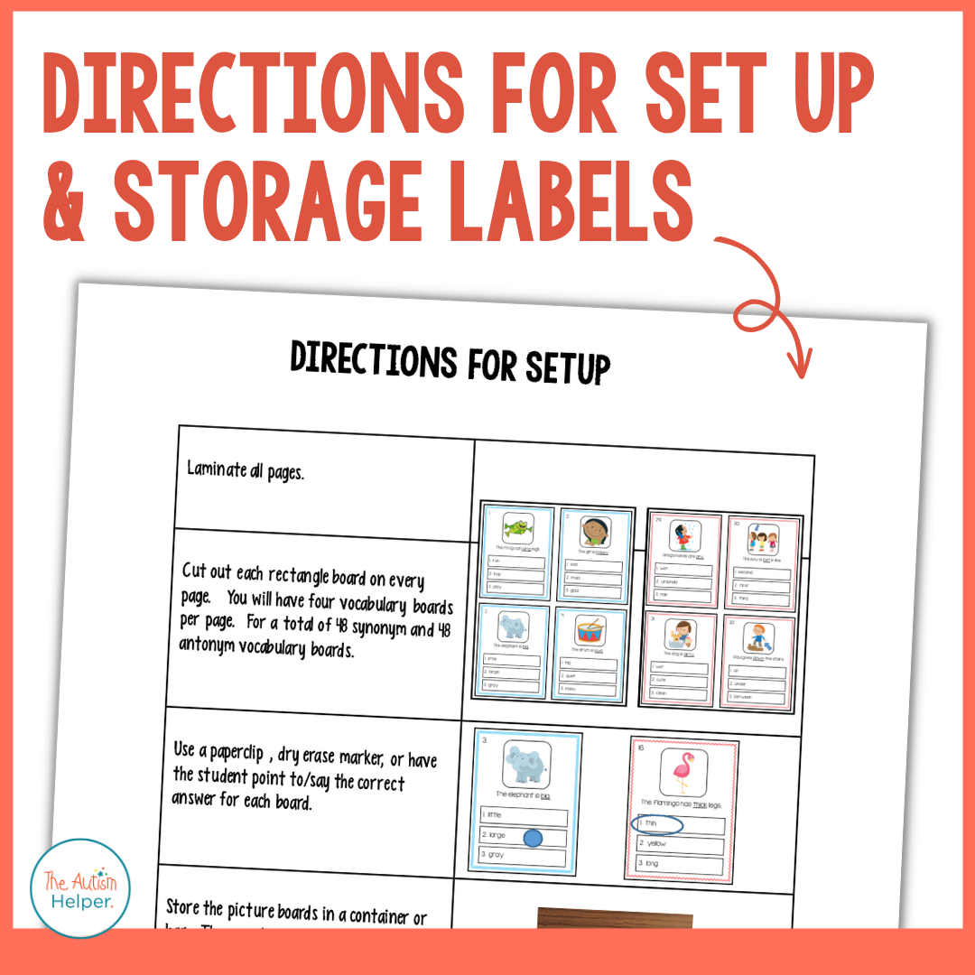 Synonym and Antonym Task Cards