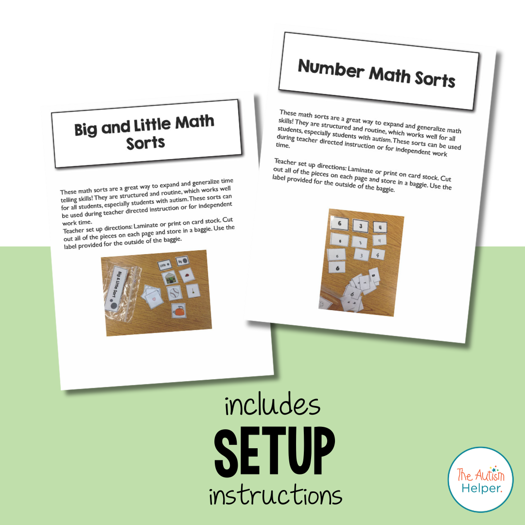 Basic Math Sorting Activities