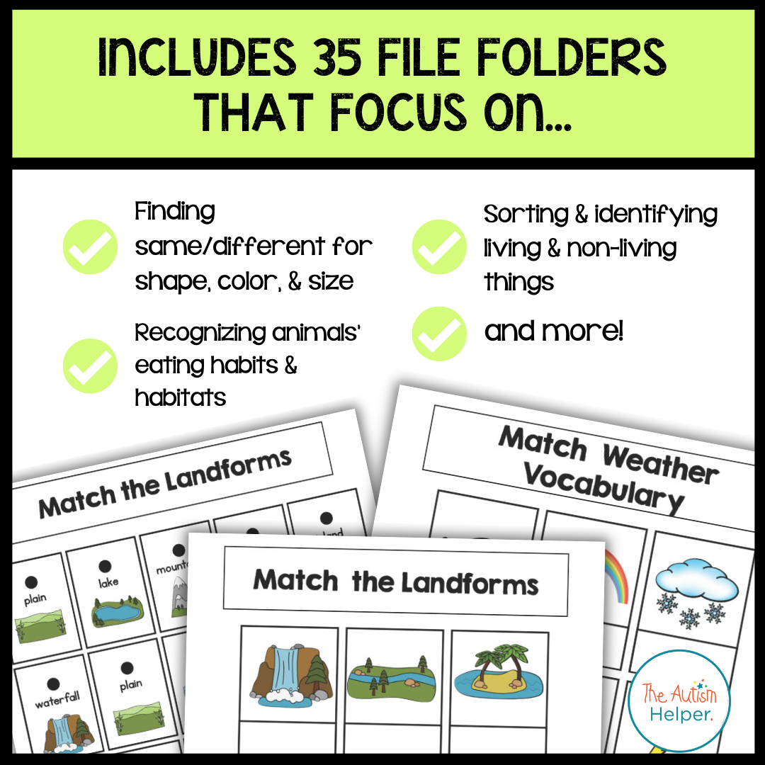 Level 1 Science Leveled Daily Curriculum FILE FOLDER ACTIVITIES