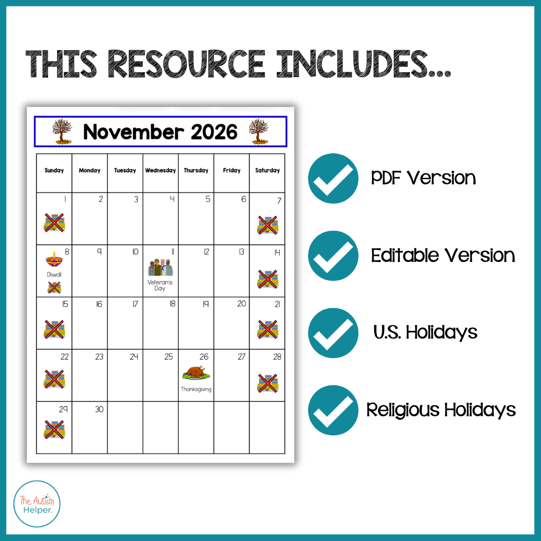 2026-2027 Editable Visual Monthly Calendars