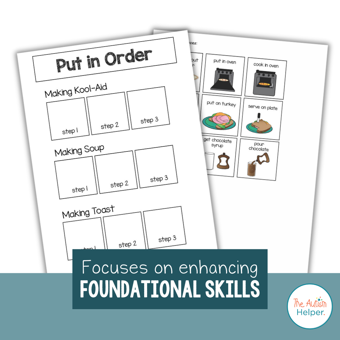 Cooking Sequencing Cooking Sequencing File Folder Activities – The Autism Helper