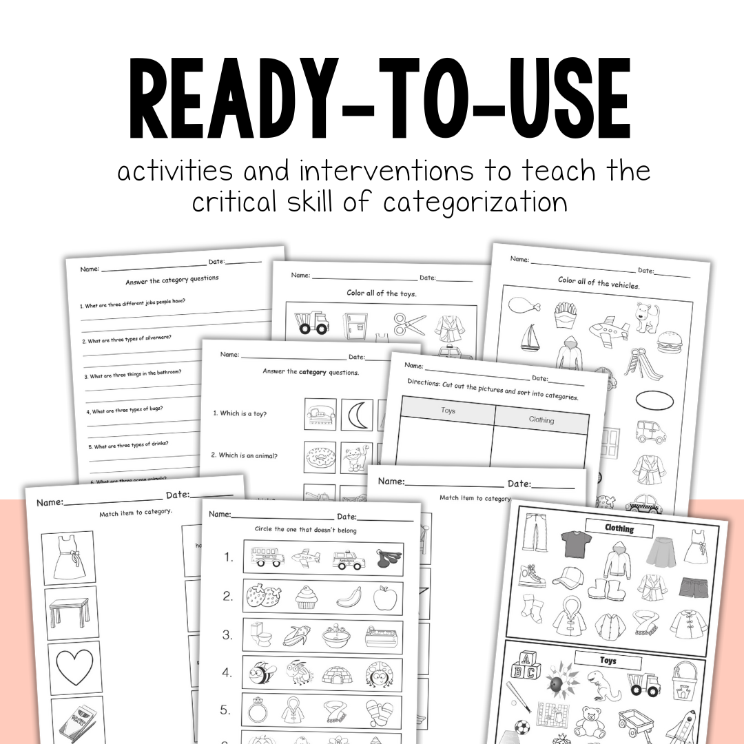 Differentiated Categorizing Activities Mega Pack