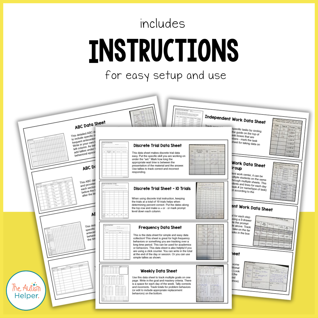 Editable Special Education Data Sheets