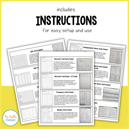 Editable Special Education Data Sheets