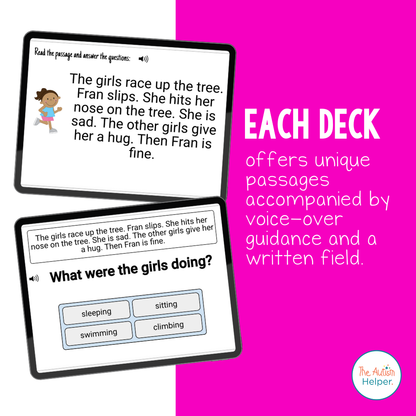 Reading Comprehension Level D Interactive Boom Cards