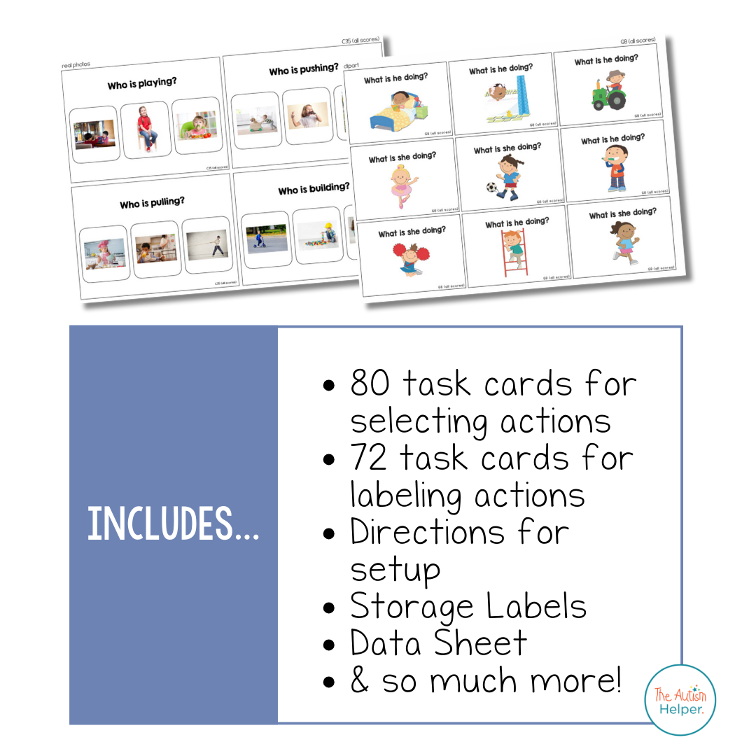 Action Task Cards [ABLLS-R Aligned C35, G8]