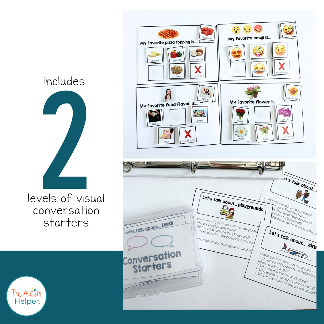 Visual Asd Talking Visual Conversation Starters (with Visual Choices) – The Autism Helper