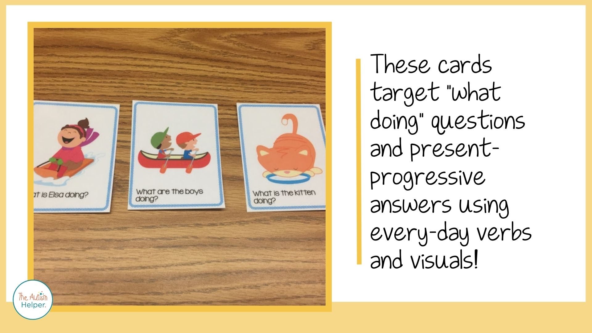 What Are You Doing? Present Progressive Task Cards – The Autism Helper