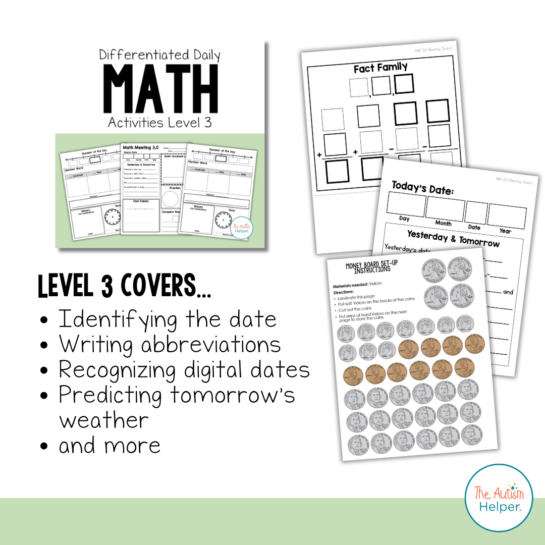 Differentiated Daily Math Activities BUNDLE