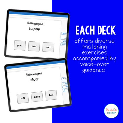 Synonym and Antonym Interactive Boom Cards