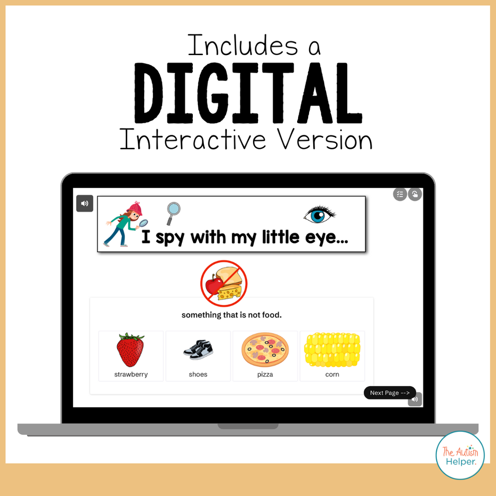 Spy Non Example I Spy - Non-Examples & Negation Adapted Book – The Autism Helper