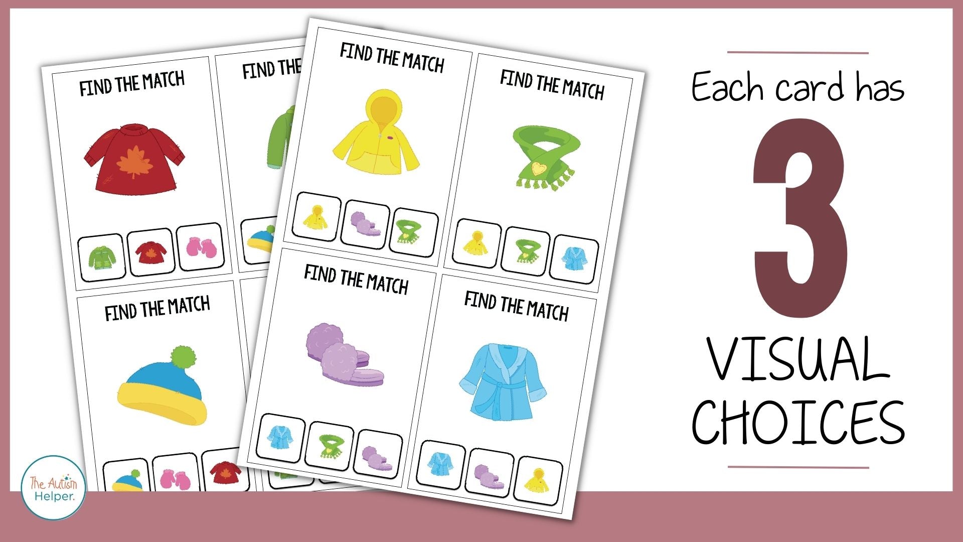Identical Matching Task Cards – The Autism Helper