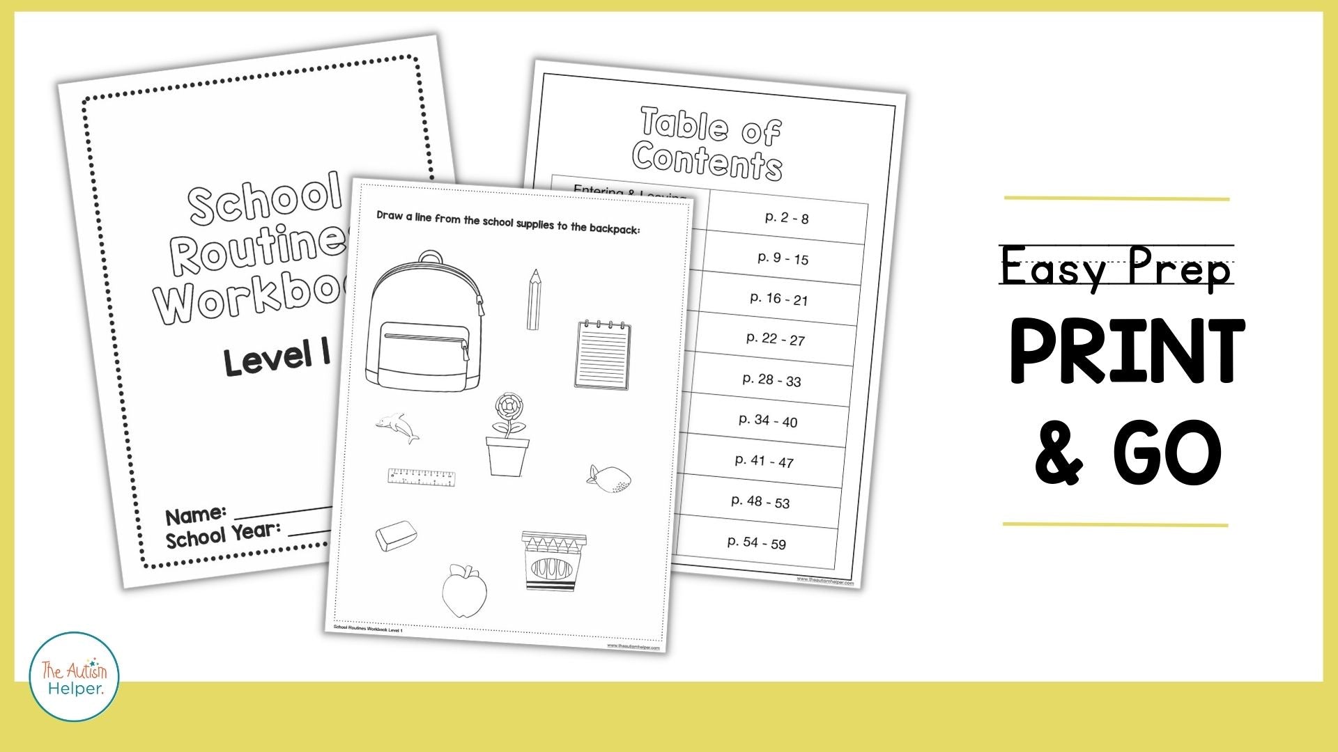 Autisim Routine Book Picture School Routines Workbooks – The Autism Helper