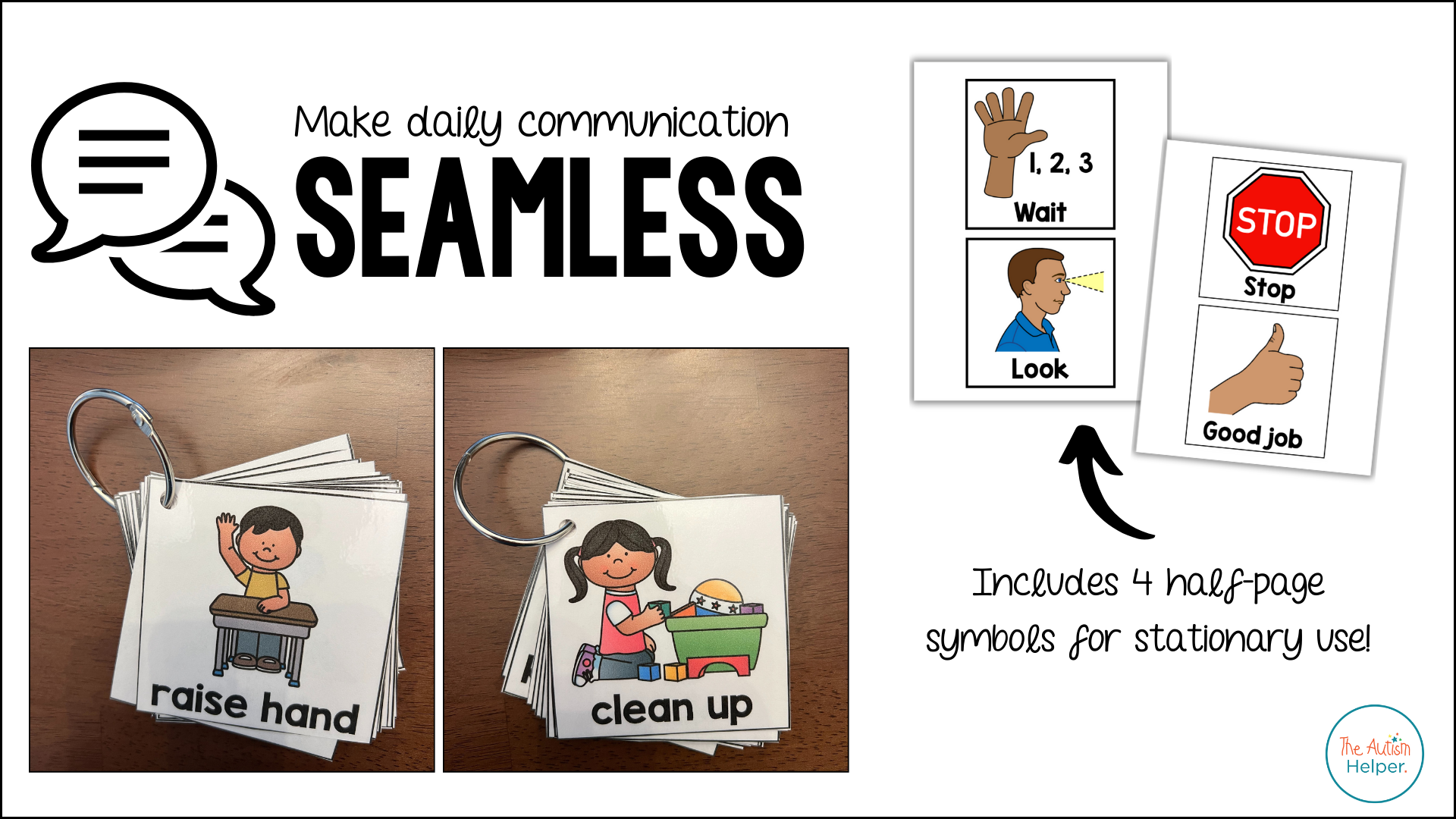 Visual Picture Rings Autism Visuals for Necklace or Lanyard – The Autism Helper