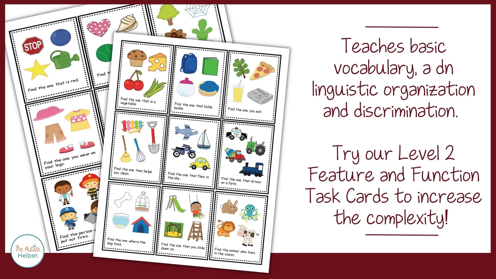 Feature and Function Task Cards – The Autism Helper