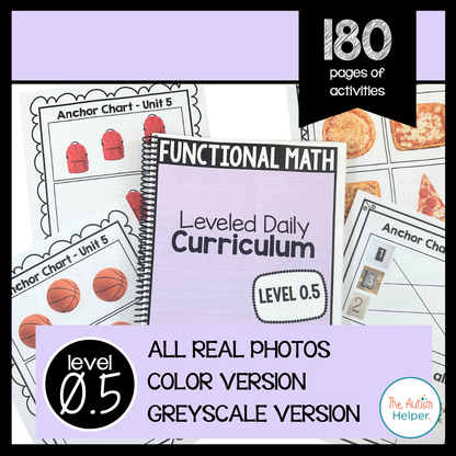 Functional Math Leveled Daily Curriculum {LEVEL 0.5}