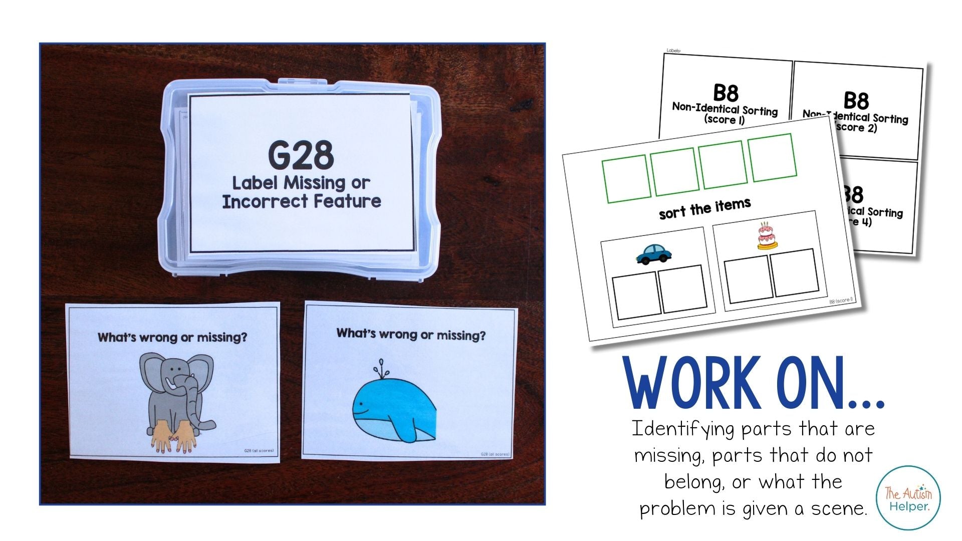 Identify Missing Feature or Problem Task Cards [ABLLS-R Aligned G28, G ...