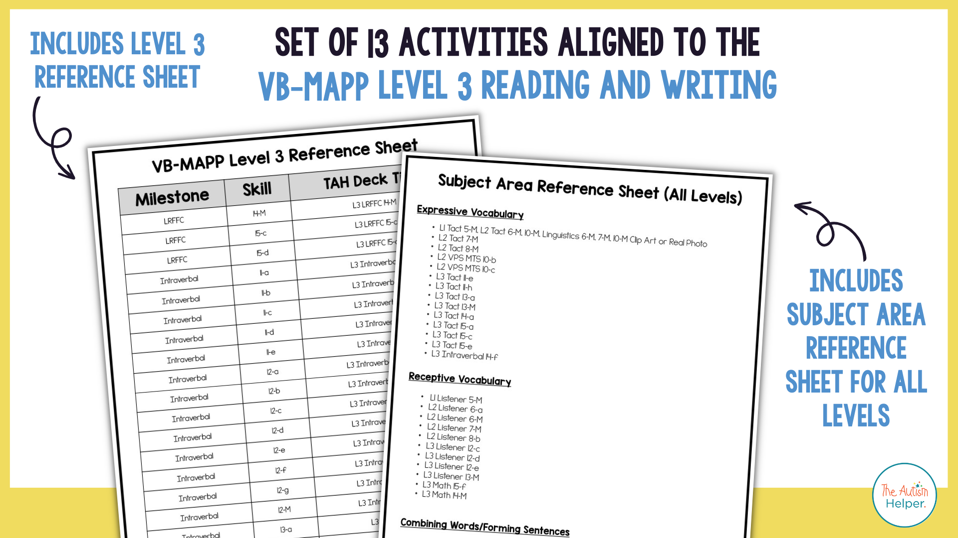 Vb Mapp Writing VB-MAPP Task Cards: Reading and Writing Level 3 – The Autism Helper