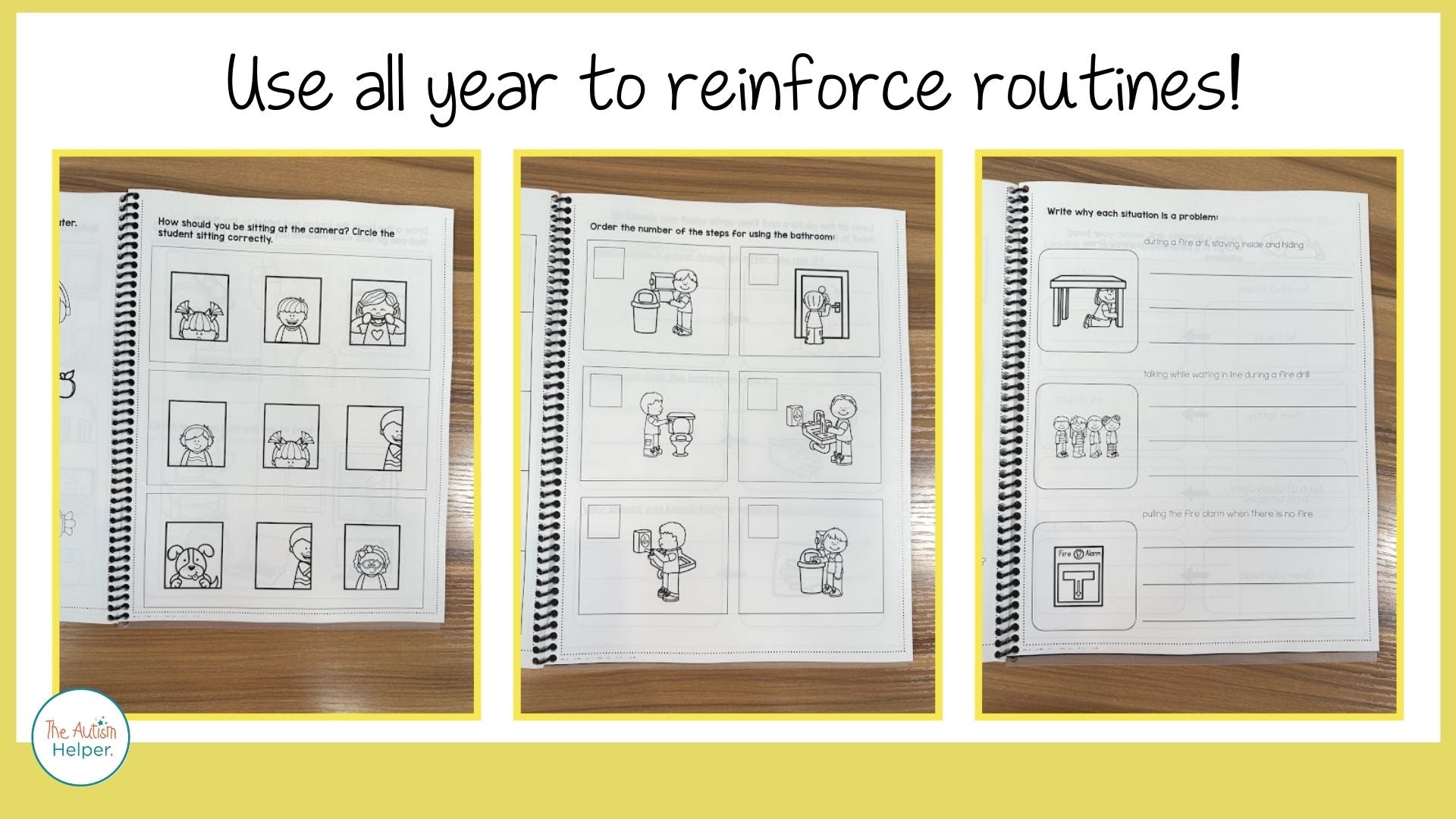 Autisim Routine Book Picture School Routines Workbooks – The Autism Helper