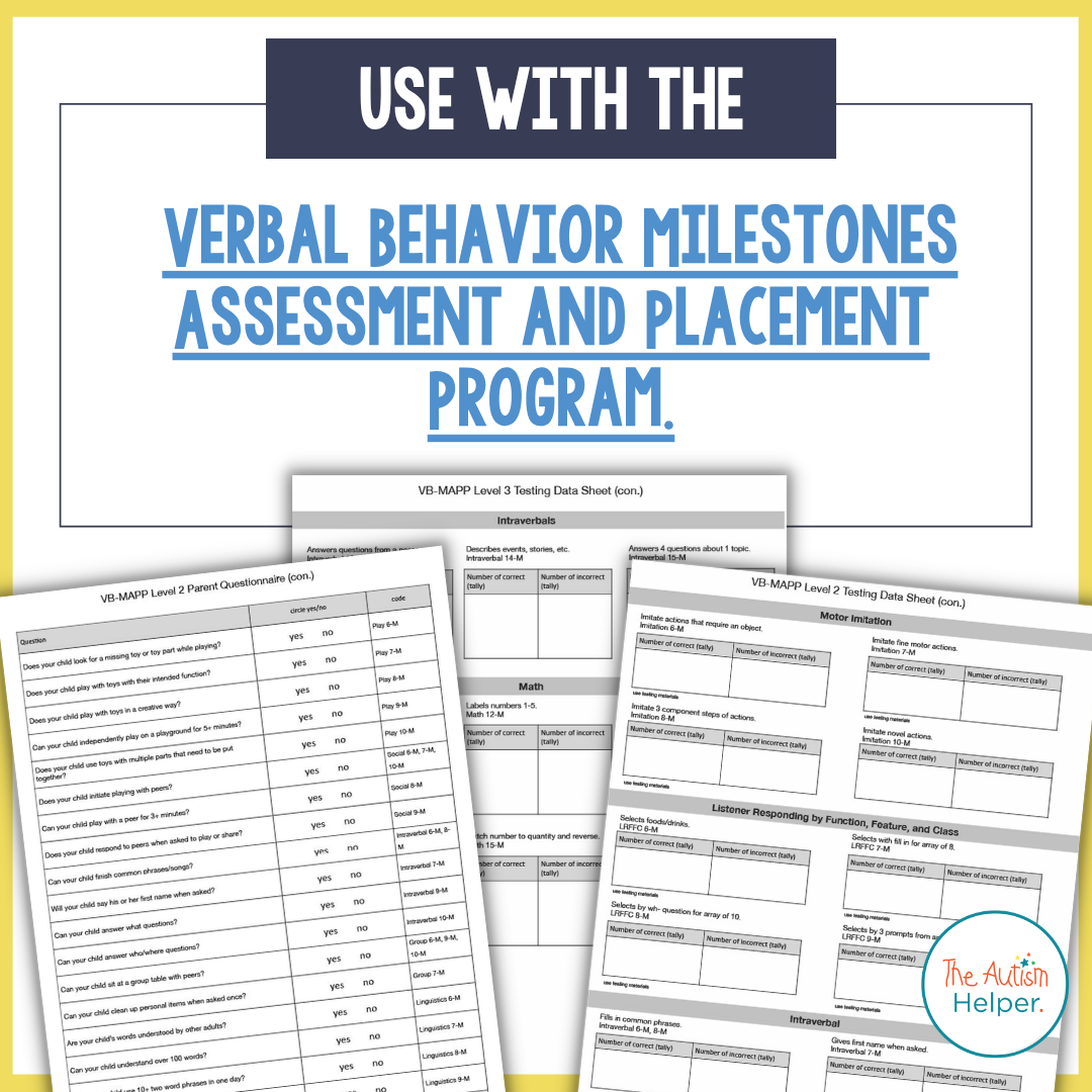 VB-MAPP Data Sheets & Questionnaires