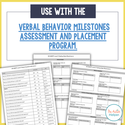 VB-MAPP Data Sheets & Questionnaires