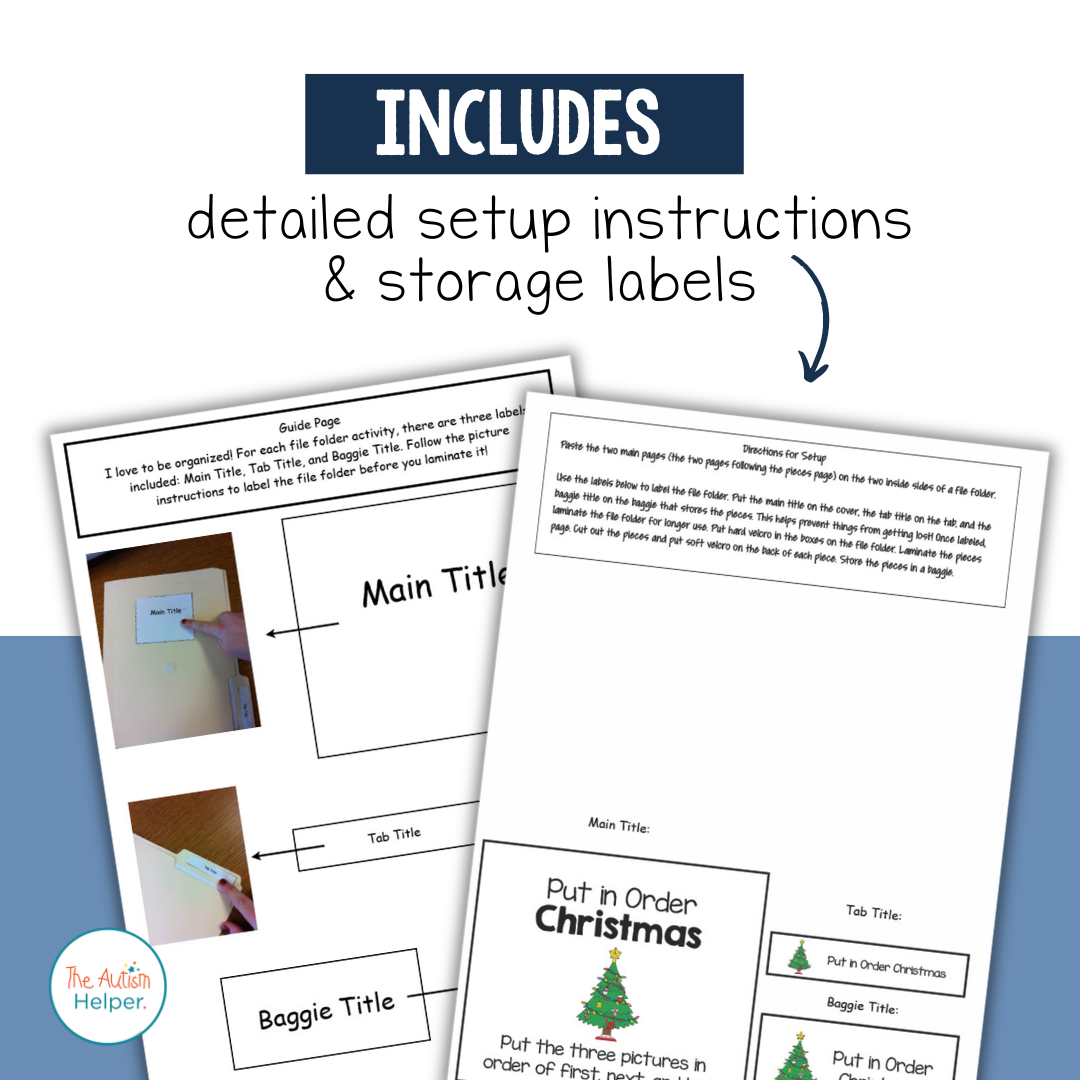 Winter Themed Sequencing File Folder Activities