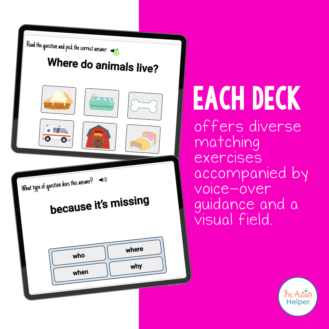 Question Comprehension Interactive Boom Cards