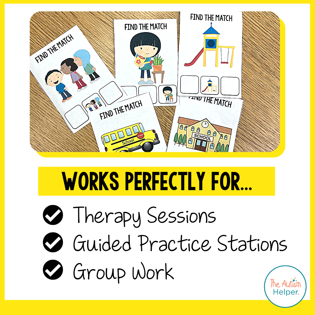 Identical Matching Errorless Back to School Errorless & Identical Matching Task Cards – The Autism ...