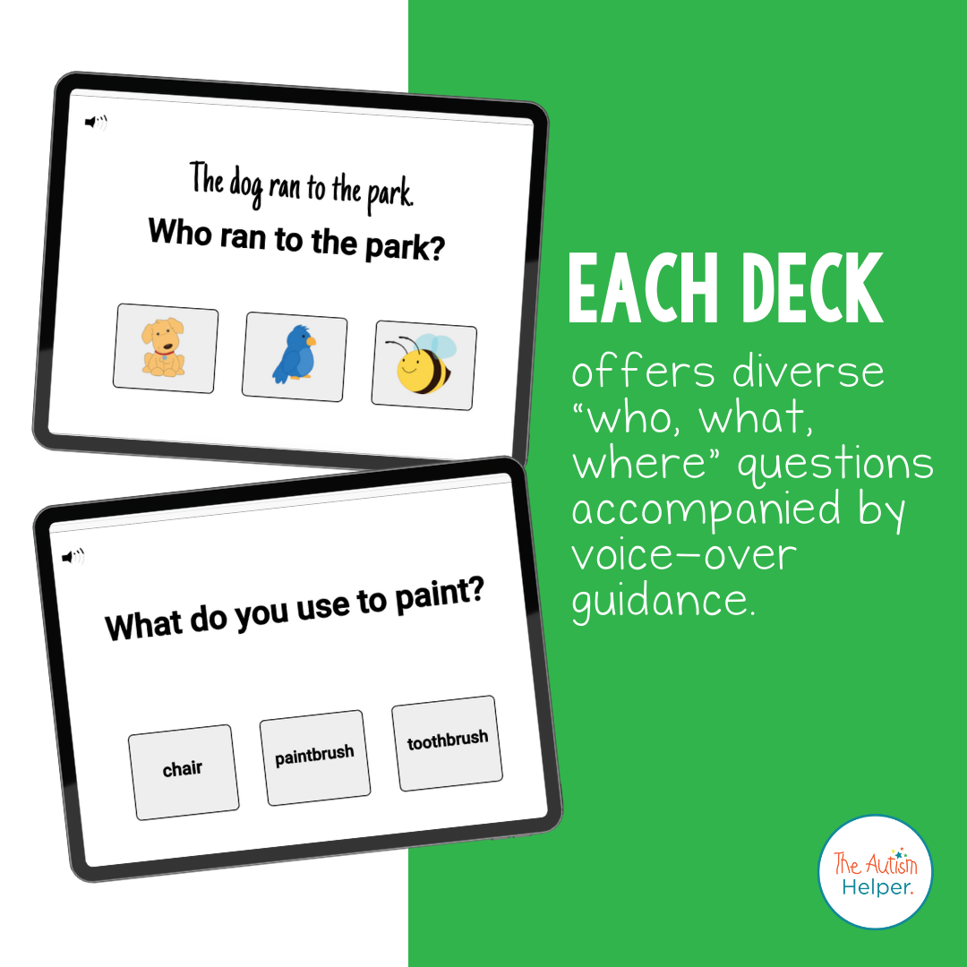 Who, What, & Where Question Interactive Boom Cards