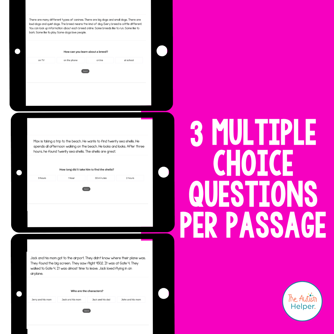 Level F Reading Comprehension Digital Task Cards