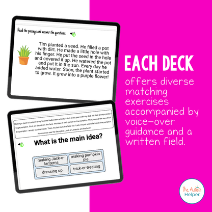 Reading Comprehension Level H Interactive Boom Cards