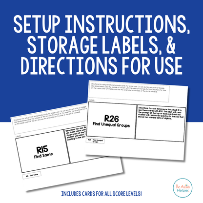 Same/Different & Equal/Unequal Task Cards [ABLLS-R Aligned R15, R16, R25, R26]