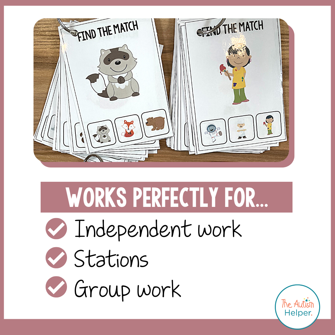 Identical Matching Task Cards – The Autism Helper