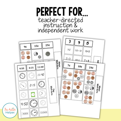 Intermediate Math Sorting Activities