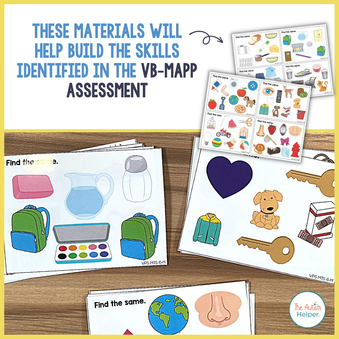VB-MAPP Task Cards - Visual Perceptual Skills & Match to Sample Level ...