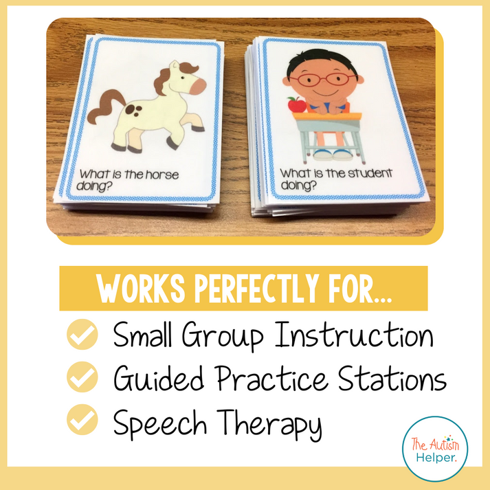 What Are You Doing? Present Progressive Task Cards – The Autism Helper