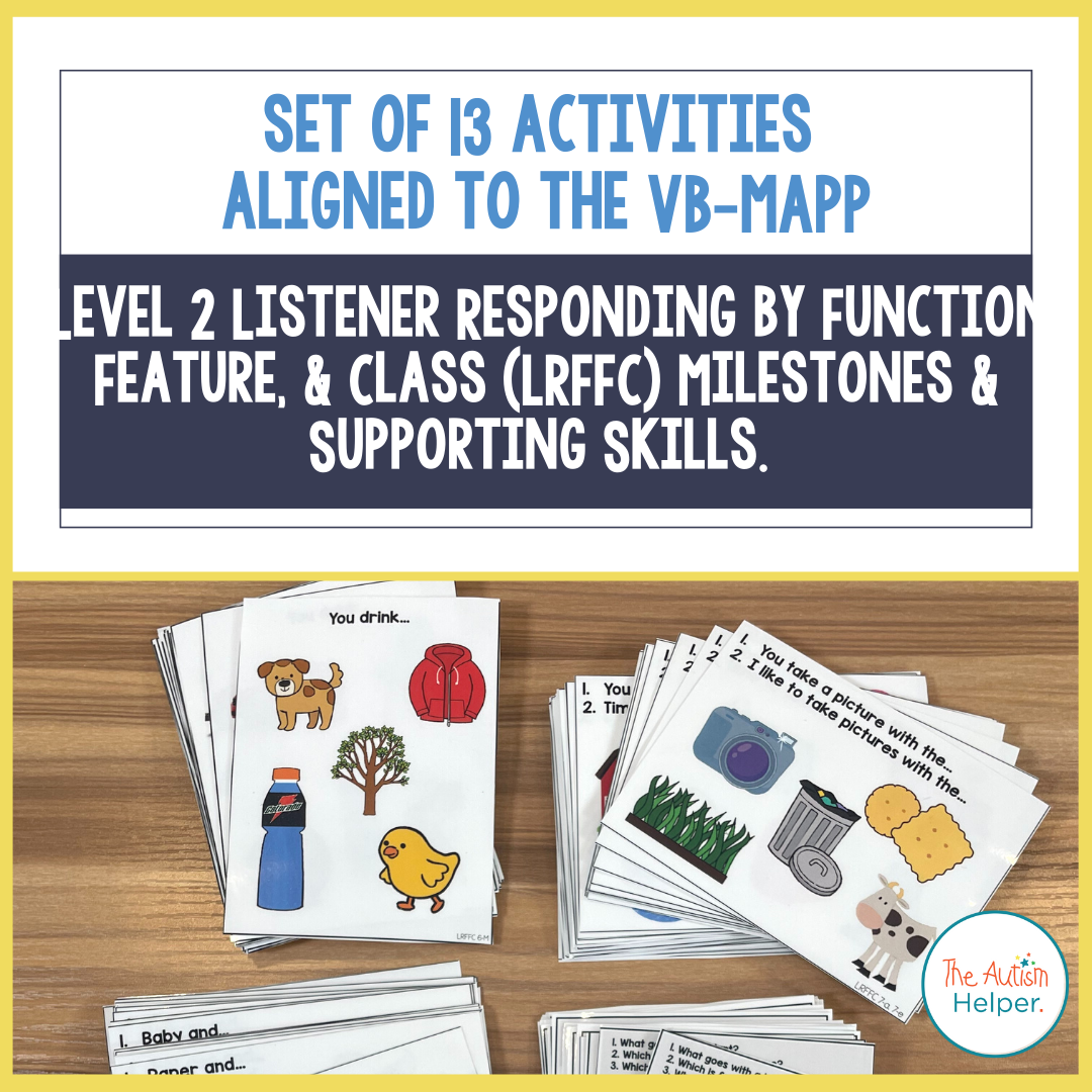 VB-MAPP Task Cards: Function, Feature, and Class Level 2
