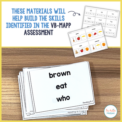 VB-MAPP Task Cards: Reading and Writing Level 3