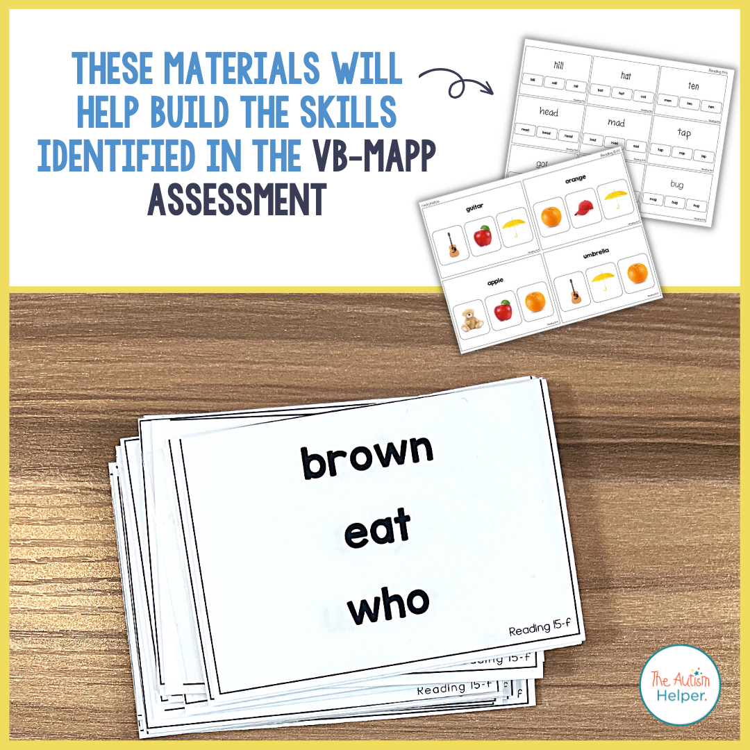 VB-MAPP Task Cards - Reading and Writing Level 3 – The Autism Helper