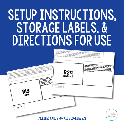 Add & Subtract Task Cards [ABLLS-R Aligned R17, R18, R20, R27, R28, R29]