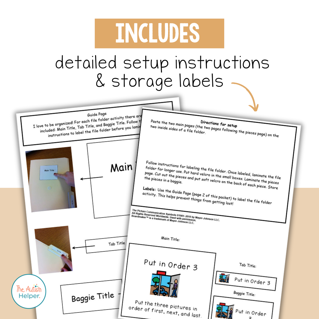 Sequencing File Folder Activities – The Autism Helper