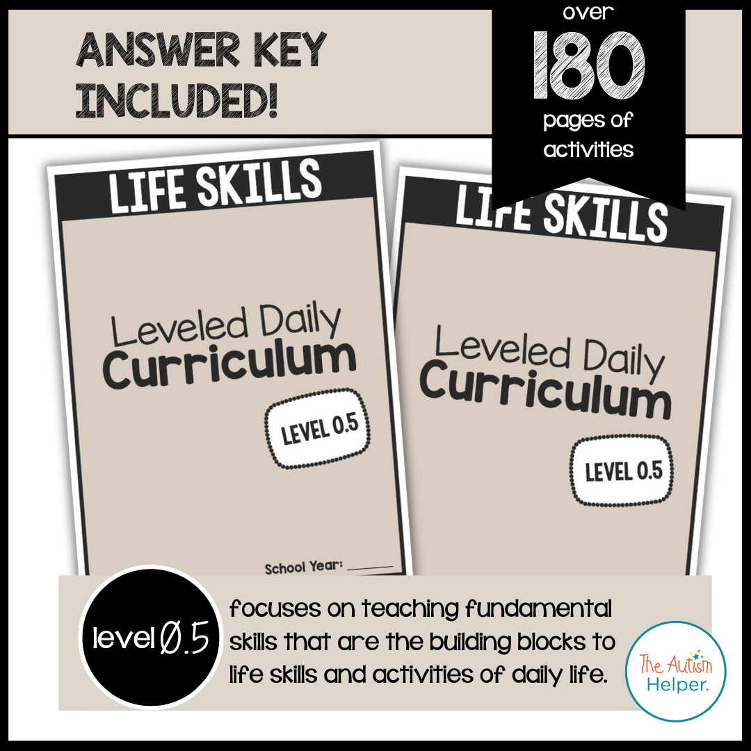 Life Skills Leveled Daily Curriculum {Level 0.5}