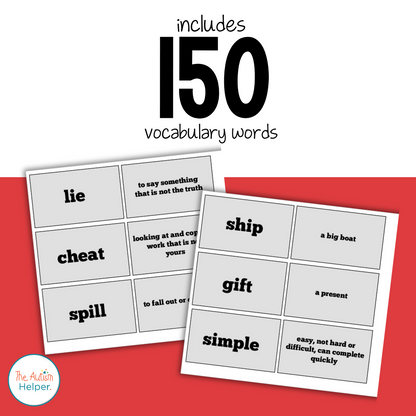 150 Vocabulary Words for Special Education