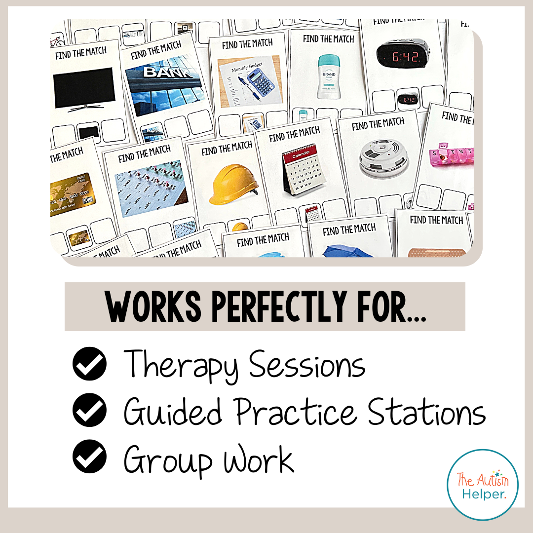 Life Skills Errorless & Identical Matching Task Cards