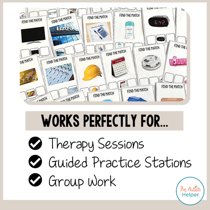 Life Skills Errorless & Identical Matching Task Cards