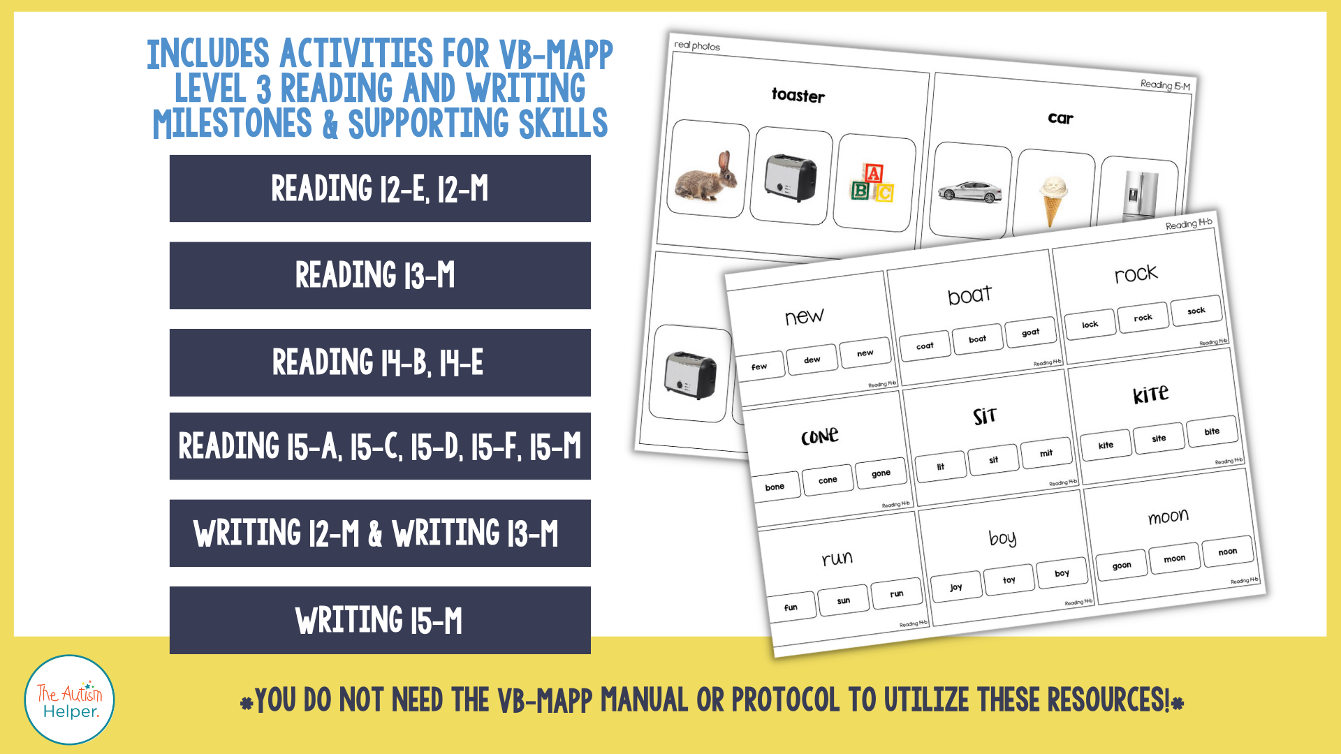 Vb Mapp Writing VB-MAPP Task Cards: Reading and Writing Level 3 – The Autism Helper