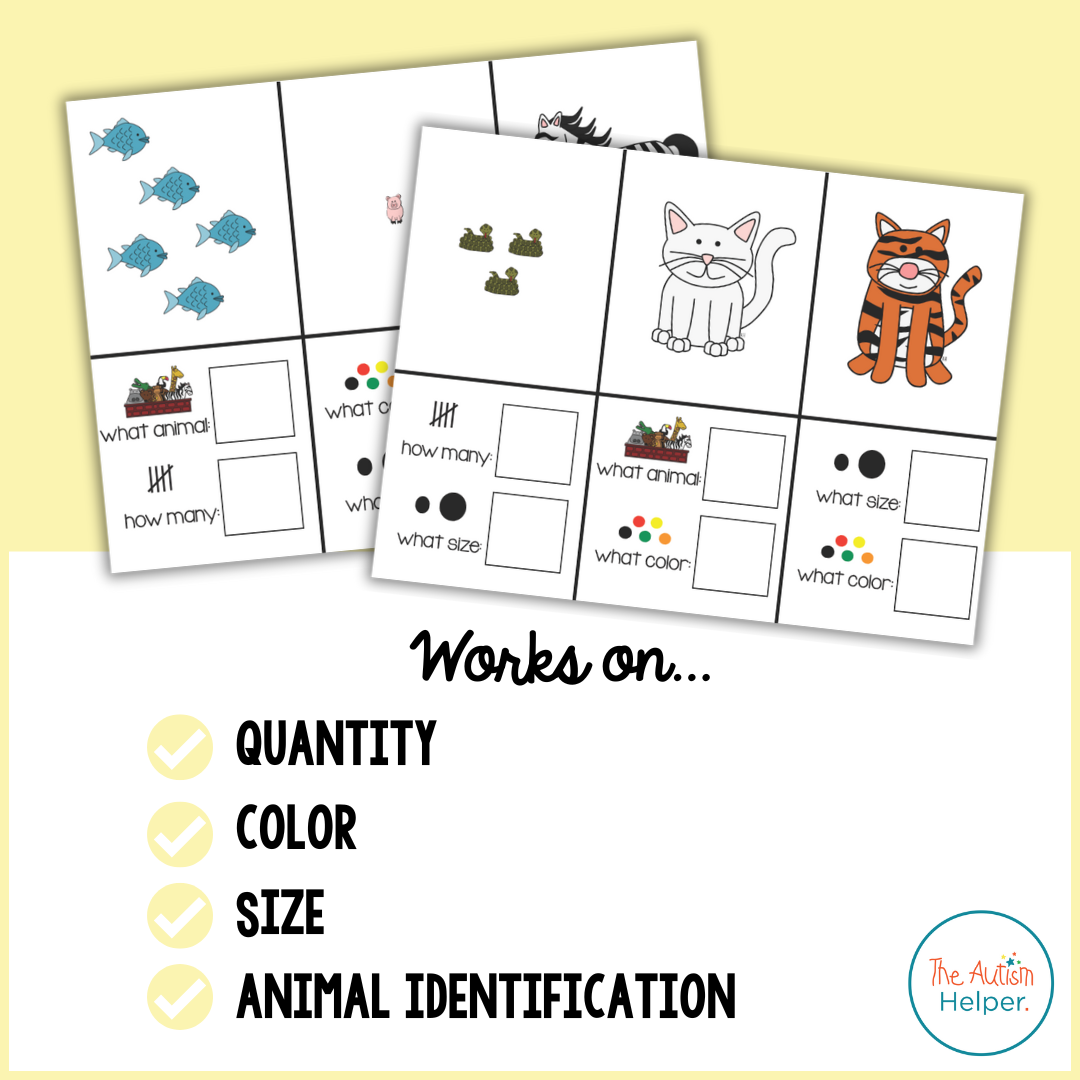 Size, Color, & Counting Animal Adapted Book