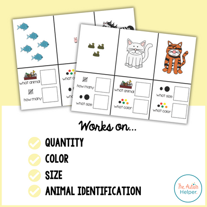 Size, Color, & Counting Animal Adapted Book