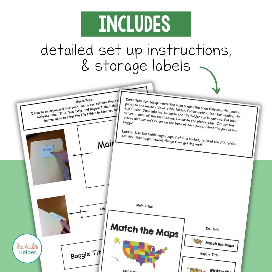 Social Studies File Folder Activities {for special education}