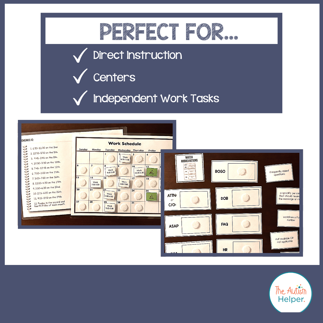 Vocational Skills Work Task Mega Pack – The Autism Helper